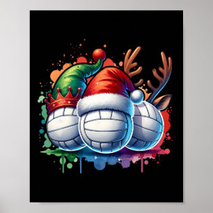 Weihnachtsball-Volleyball-Spieler Poster