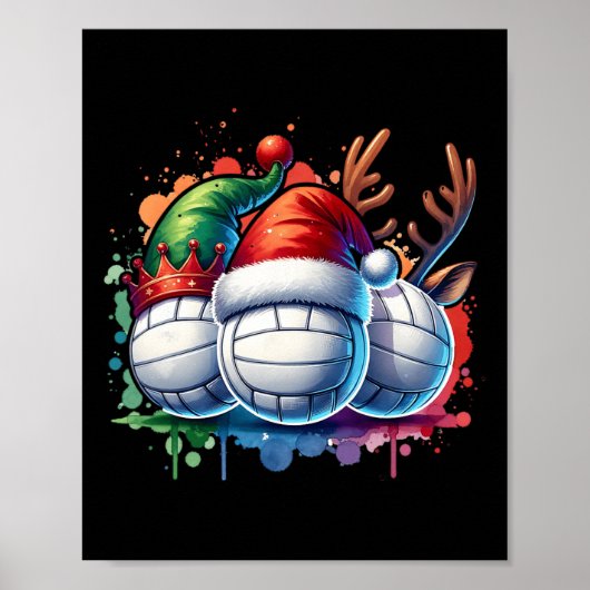 Weihnachtsball-Volleyball-Spieler Poster (Vorne)