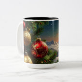 Weihnachtsball Zweifarbige Tasse (Vorderseite Links)