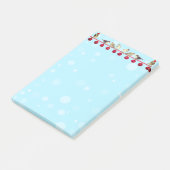 Weihnachtsbällchen & Carlvögel am Himmel blau Post-it Klebezettel (angewinkelt)