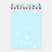 Weihnachtsbällchen & Carlvögel am Himmel blau Post-it Klebezettel (Vorderseite)