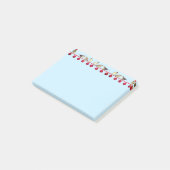 Weihnachtsbällchen & Carlvögel auf hellblau Post-it Klebezettel (angewinkelt)