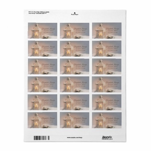 Weihnachtsbällchen, elegante Laterne Adressaufkleber (Vorne)