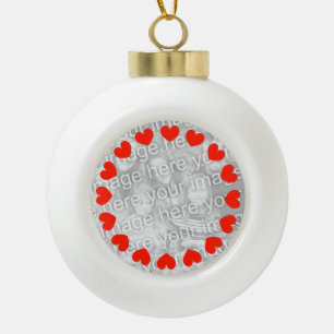 Weihnachtsbällchen im Foto Eigenes Bild hinzuf Keramik Kugel-Ornament