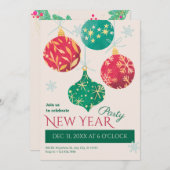 Weihnachtsbällchen Neues Jahr Party Einladung (Vorne/Hinten)