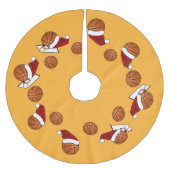 Weihnachtsbällchen und Hopfen Polyester Weihnachtsbaumdecke (Vorderseite)