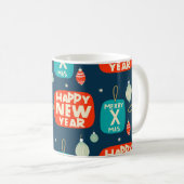 Weihnachtsbällchen und -schmuck Vintages Muster zu Kaffeetasse (VorderseiteRechts)