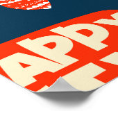 Weihnachtsbällchen und -schmuck Vintages Muster zu Poster (Ecke)