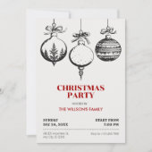 Weihnachtsballdekoration Einladung (Vorderseite)