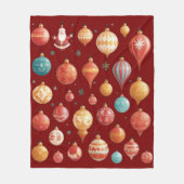 Weihnachtsballdekorationen Fleecedecke (Vorderseite)