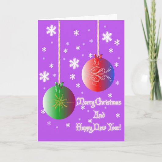 Weihnachtsbälle 3 feiertagskarte (Vorderseite)
