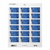 Weihnachtsbälle auf blauem Etikett Adressaufkleber (Vorne)