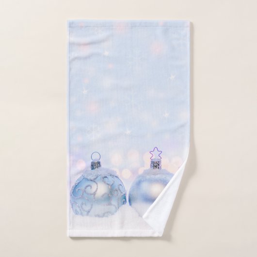 Weihnachtsbälle auf Schnee zum Feiern Badhandtuch Set (Handtuch)