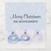 Weihnachtsbälle auf Schnee zum Feiern Weinetikett (Einzelnes Label)