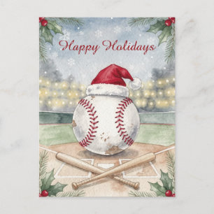 Weihnachtsbälle Baseball-Weihnachtskarten Feiertagspostkarte