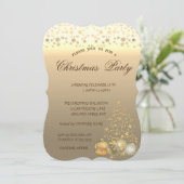 Weihnachtsbälle, Baum Firmenweihnachtsfest Party Einladung (Stehend Vorderseite)