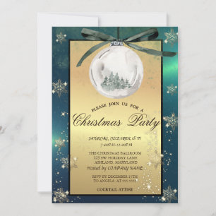 Weihnachtsbälle, Bäume Schneeflocken Unternehmen P Einladung