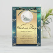 Weihnachtsbälle, Bäume Schneeflocken Unternehmen P Einladung (Stehend Vorderseite)