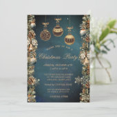 Weihnachtsbälle, Bells, Pinecones Company Einladung (Stehend Vorderseite)