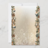 Weihnachtsbälle, Bells, Pinecones Company Einladung (Rückseite)