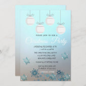 Weihnachtsbälle, Blue Corporate Christmas Party Einladung (Vorne/Hinten)