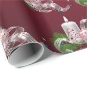 Weihnachtsbälle, Candle Red Holiday Geschenkpapier (Rolleneckpunkt)