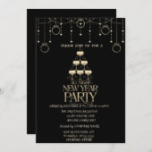 Weihnachtsbälle, Champagne Glass Company Weihnacht Einladung (Vorne/Hinten)