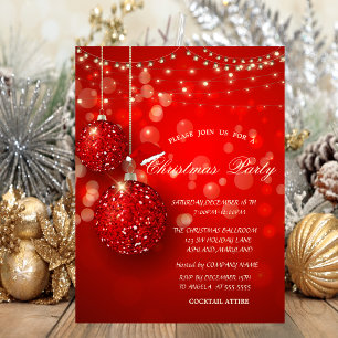 Weihnachtsbälle Champagner Lichter Firmenparty Einladung
