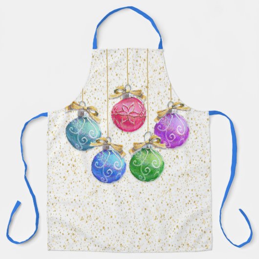 Weihnachtsbälle & Confetti Schürze (Vorderseite)