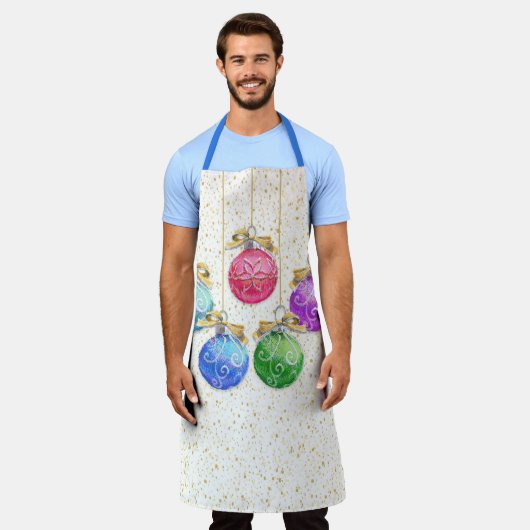 Weihnachtsbälle & Confetti Schürze (Getragen)