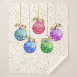 Weihnachtsbälle & Confetti Sherpadecke