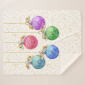 Weihnachtsbälle & Confetti Sherpadecke (Vorderseite (Horizontal))