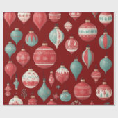 Weihnachtsbälle Dekorationen Wrapping Paper Geschenkpapier (Flach)