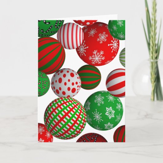 Weihnachtsbälle Feiertagskarte (Vorderseite)