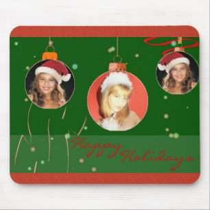 Weihnachtsbälle Foto Rahmen Mousepad