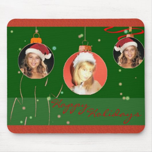 Weihnachtsbälle Foto Rahmen Mousepad (Vorne)