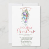 Weihnachtsbälle für Wasserfarben Open House Einladung (Vorderseite)