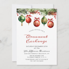 Weihnachtsbälle für Wasserfarben - Ornament-Austau Einladung