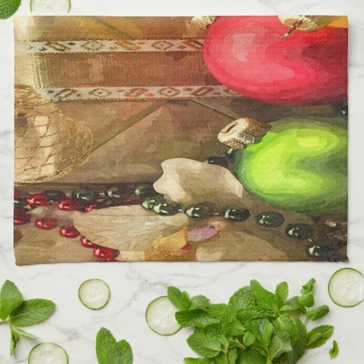 Weihnachtsbälle Geschirrtuch (Gefaltet)