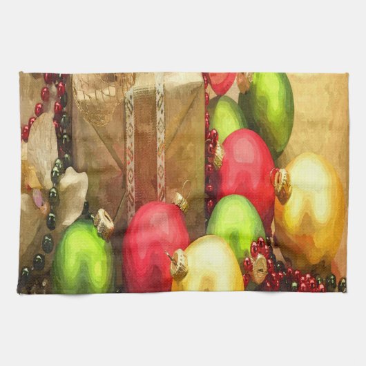 Weihnachtsbälle Geschirrtuch (Horizontal)