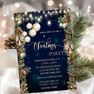 Weihnachtsbälle, Glocken, Pinecones Einladung