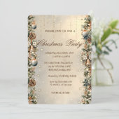 Weihnachtsbälle, Glocken, Pinecones Weihnachten Einladung (Stehend Vorderseite)