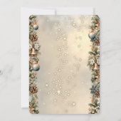 Weihnachtsbälle, Glocken, Pinecones Weihnachten Einladung (Rückseite)