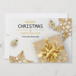 Weihnachtsbälle Gold Geschenkboxen Gold Schneefloc Feiertagskarte