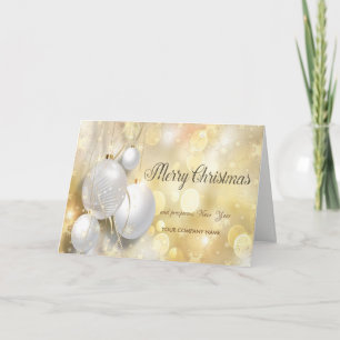 Weihnachtsbälle Gold Schneeflocken , Firmengrüße Feiertagskarte