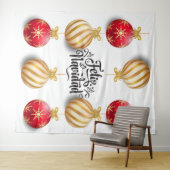 Weihnachtsbälle Hintergrund feliz navidad Wandteppich (Beispiel (Horizontal))