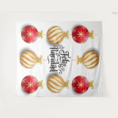 Weihnachtsbälle Hintergrund feliz navidad Wandteppich (Vorderseite (Horizontal))