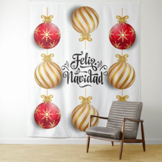 Weihnachtsbälle Hintergrund feliz navidad Wandteppich