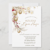 Weihnachtsbälle in Aquarellen Sparkle Branchen Einladung (Vorderseite)