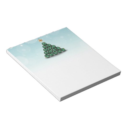 Weihnachtsbälle in Baumform Notizblock (angewinkelt)